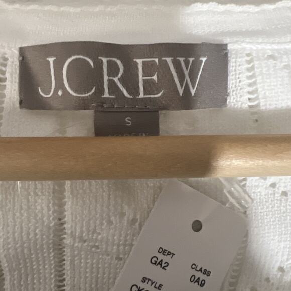 J. Crew Women’s Small White Egyptian Cotton Button Up Short Sleeve Top Blouse - Picture 7 of 11